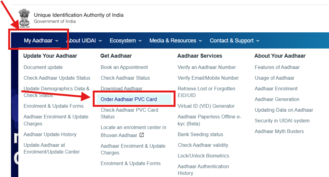 What is the application process for getting a PVC Aadhaar card?
