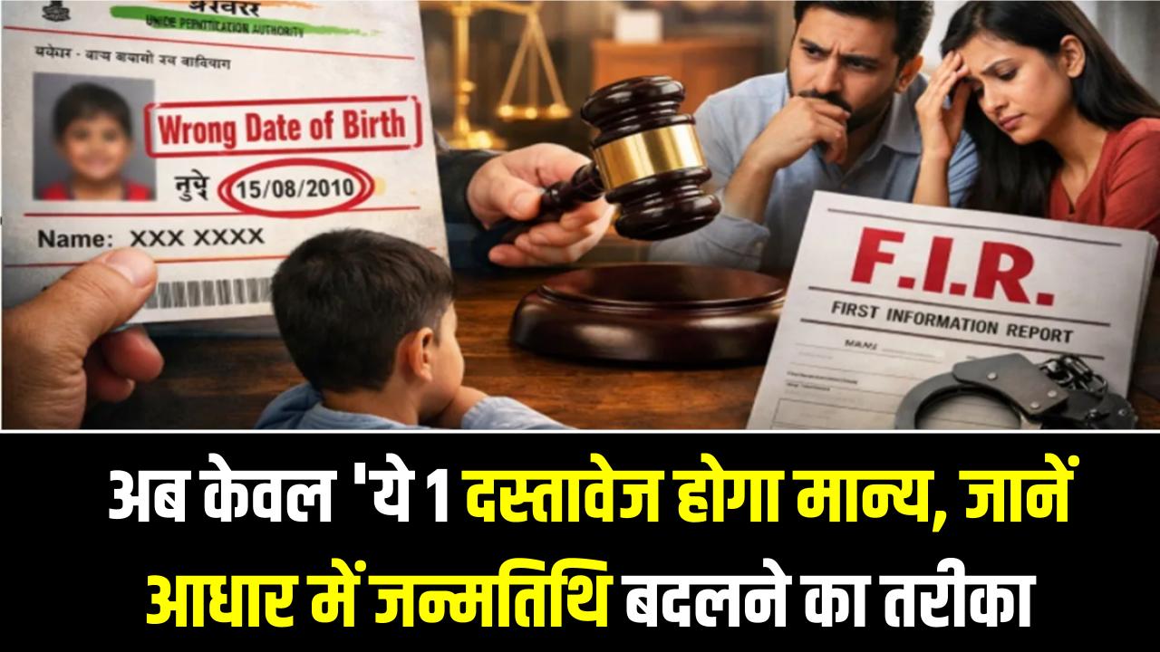 Aadhaar DOB Rules: आधार में जन्मतिथि बदलवाने का तरीका बदला! अब केवल 'ये 1 दस्तावेज होगा मान्य, लापरवाही की तो कभी नहीं सुधरेगा आधार।